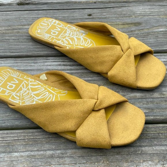 Dolce Vita Women Sandal Yellow Suede Flat Ladies Shoes Size 8 - Picture 12 of 12